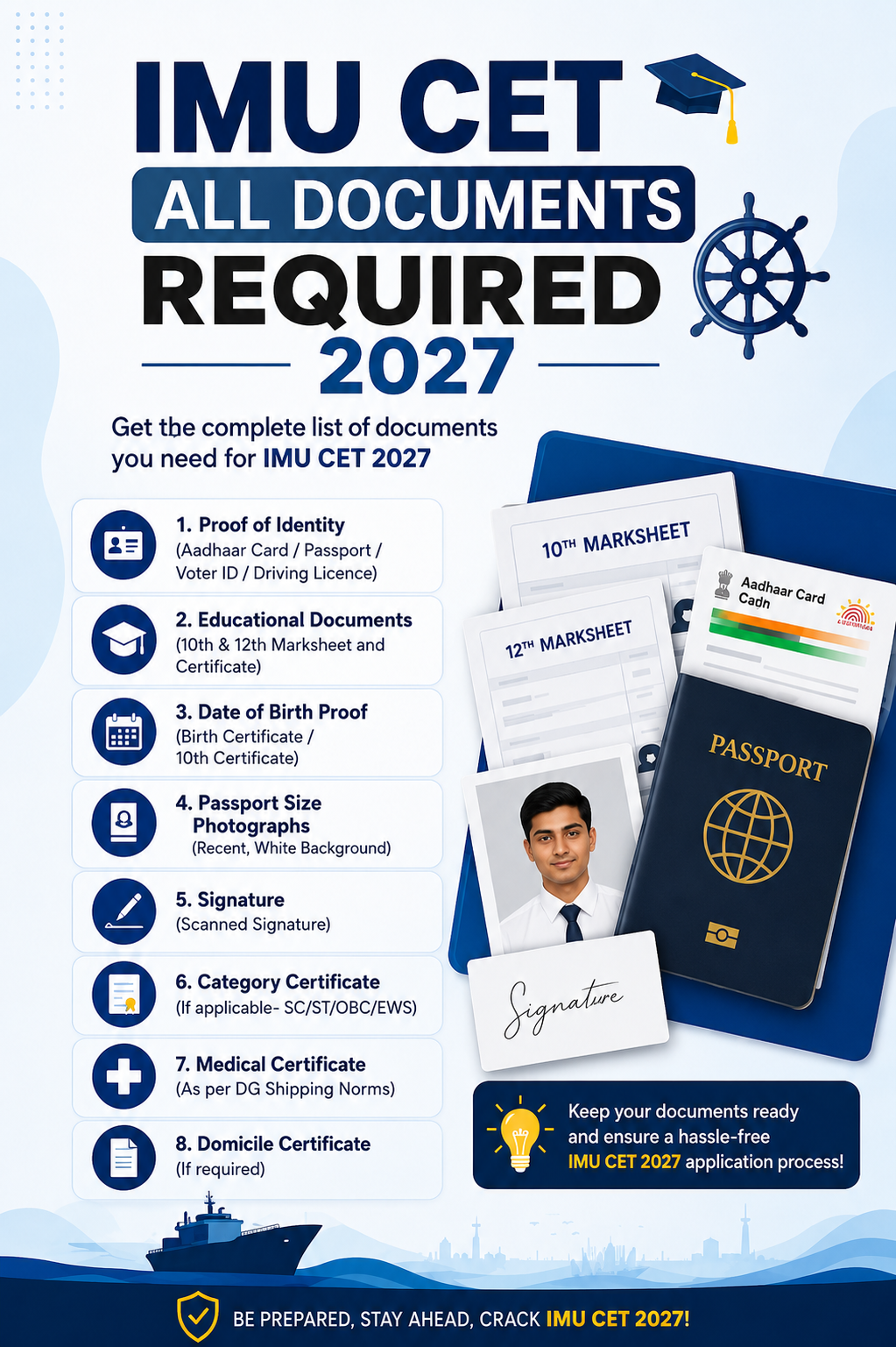 IMU CET Documents Required