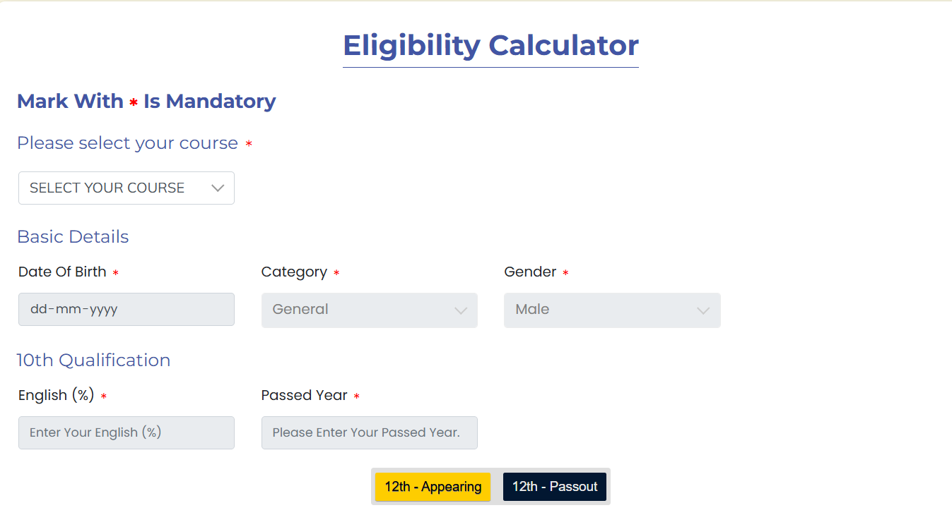 Eligibility calculator