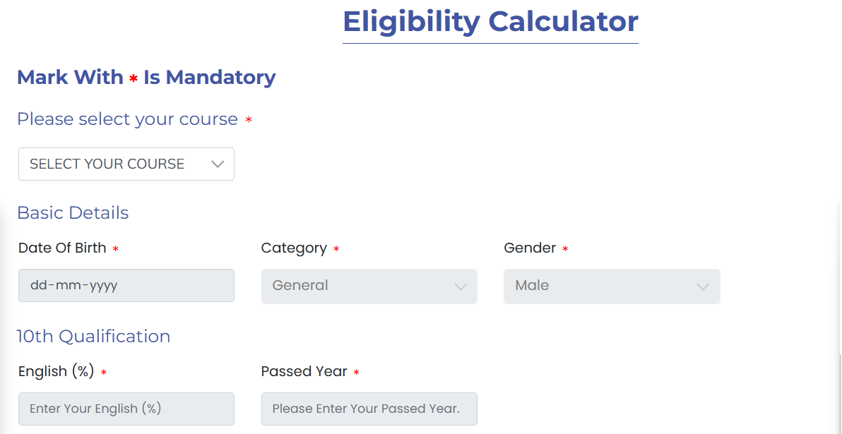 Eligibility calculator